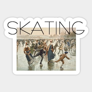 Skating Old School Sticker